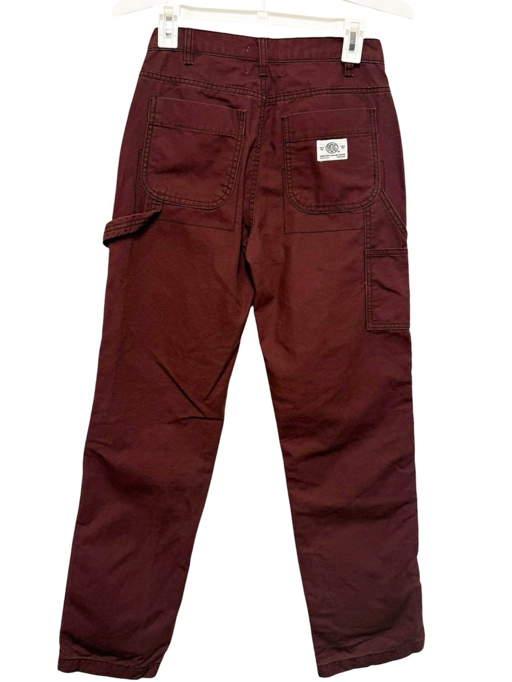 BDG Burgundy Carpenter Pants Size 25 Double Knee Workwear Utility Skater Granola - Picture 2 of 9